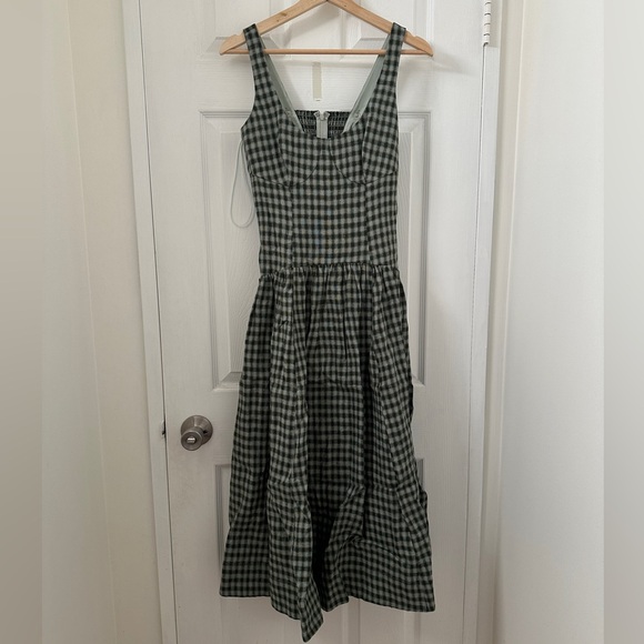 Reformation Roslyn Linen Dress Green - Size 6 - Picture 7 of 12